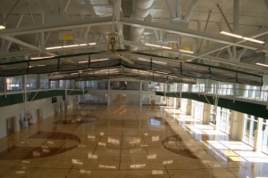 Interior basketball courts of URec